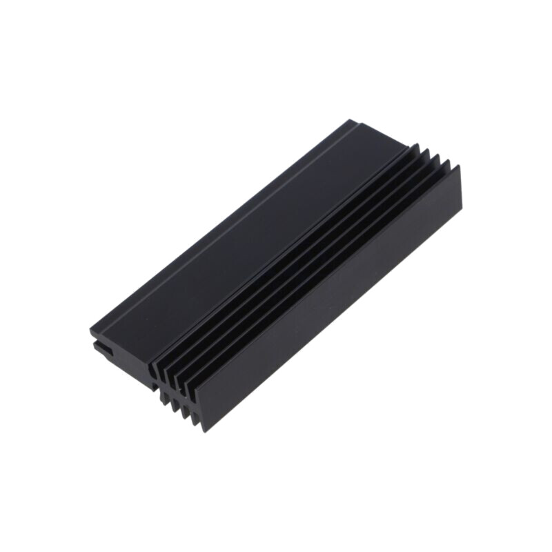 Radiator: extrudat; T; universale; neagră; L: 100mm; W: 16,5mm
