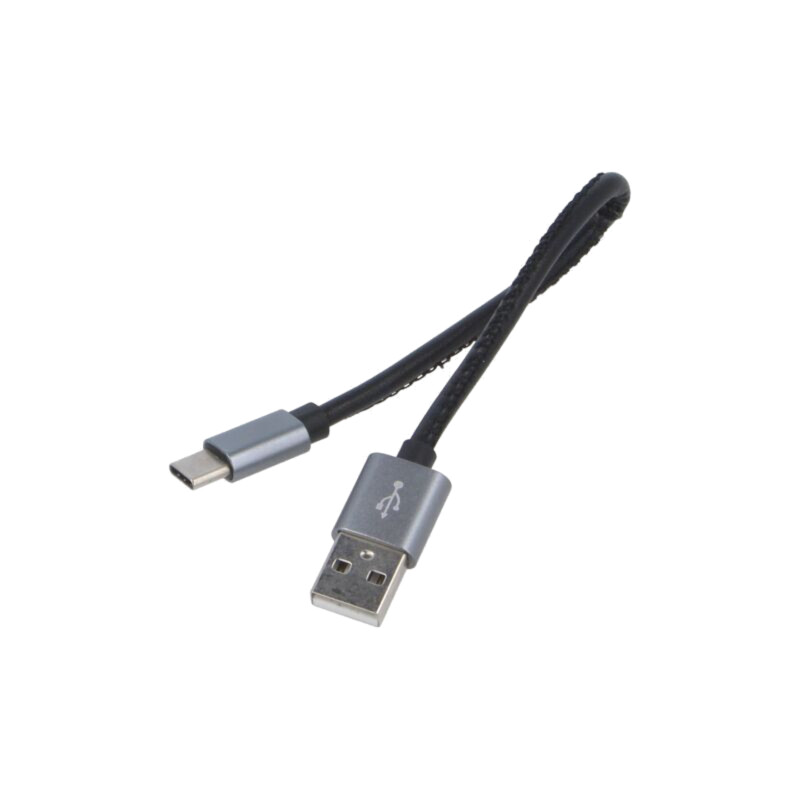 Cablu; High Speed,USB 2.0; USB A mufă,USB C mufă; 0,22m; negru