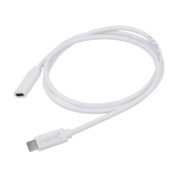 Cablu; High Speed,USB 2.0; USB C soclu,USB C mufă; 1m; alb; PVC