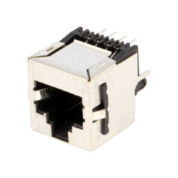 Conector: RJ45; soclu; PIN: 8; cu blocare panou; 8p8c; THT; drept