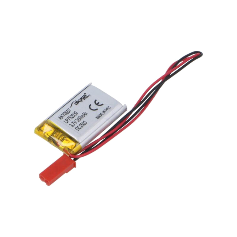 Acumul: Li-Po; 3,7V; 300mAh; cabluri,contector JST SYP-02T-1
