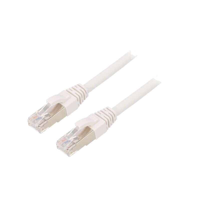 Patch cord; RJ45 mufă,din ambele părţi; 6a; litat; Cu; LSZH; alb Patch cord; RJ45 mufă,din ambele părţi; 6a; litat; Cu; LSZH; alb