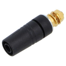 Conector: banană 4mm; soclu; 32A; 1kV; neagră; aurit; M4,înşurubare