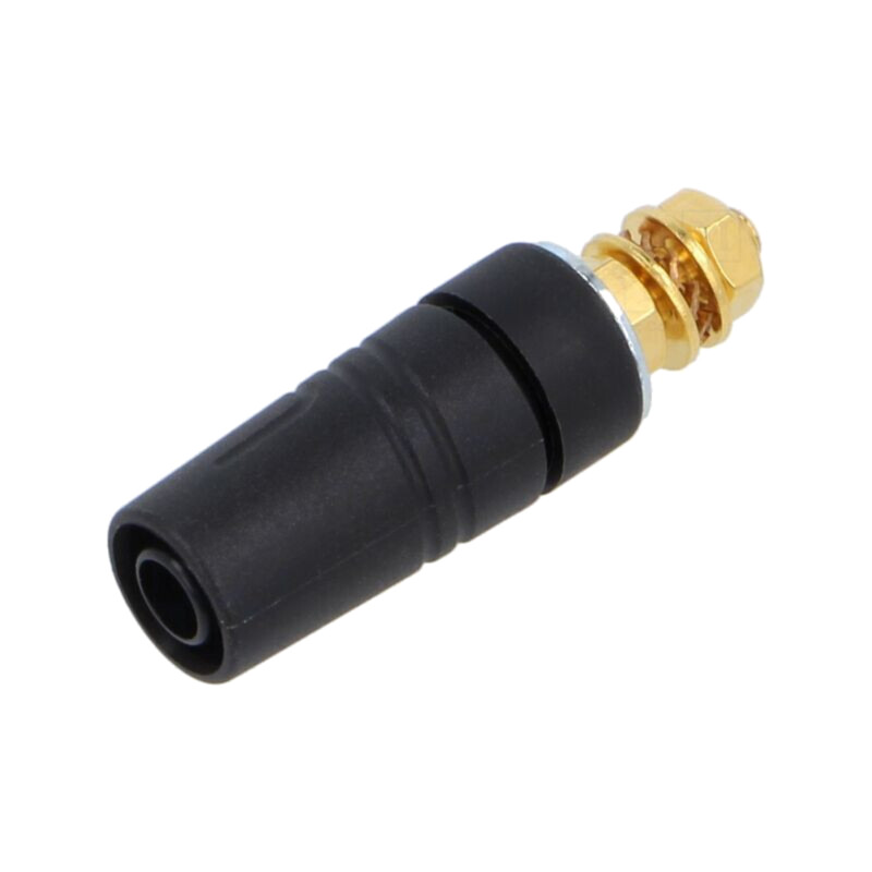 Conector: banană 4mm; soclu; 32A; 1kV; neagră; aurit; M4,înşurubare