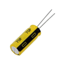 Supercondensator; THT; 70F; 2,5÷3,8VDC; ±20%; Ø10x25mm; 7,3A