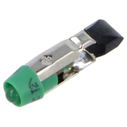 Lampă LED; verde; T5,5K; 24VDC; 24VAC; plastic; 3mm; -20÷60°C
