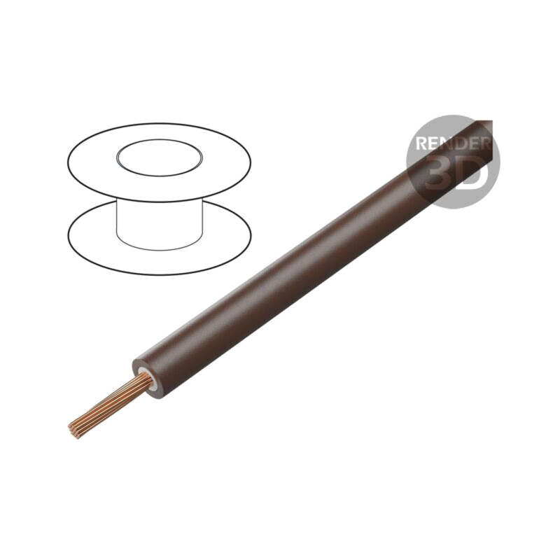 Cablu; litat; Cu; 2,5mm2; PVC; maro; 1000V; 100m; Clasa: 6; 1x2,5mm2 Cablu; litat; Cu; 2,5mm2; PVC; maro; 1000V; 100m; Clasa: 6; 1x2,5mm2
