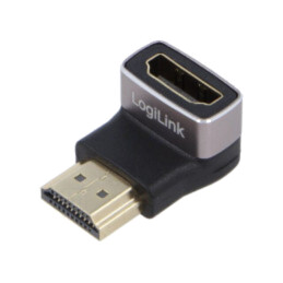 Adapter; HDMI socket,HDMI plug 90° up/down; HDMI 2.1; black