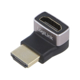 Adapter; HDMI socket,HDMI plug 270° up/down; HDMI 2.1; black