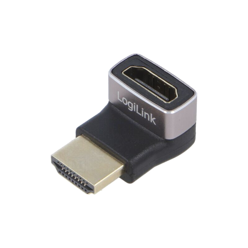 Adapter; HDMI socket,HDMI plug 270° up/down; HDMI 2.1; black