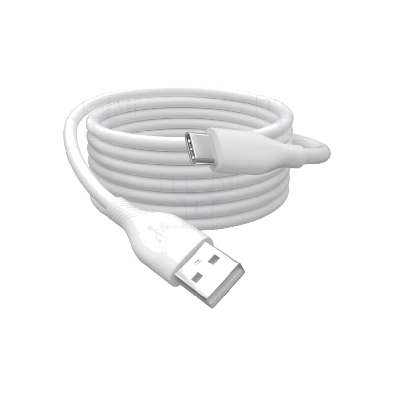 Cablu; USB 2.0; USB A mufă,USB C mufă; nichelat; 0,5m; alb; 24AWG Cablu; USB 2.0; USB A mufă,USB C mufă; nichelat; 0,5m; alb; 24AWG