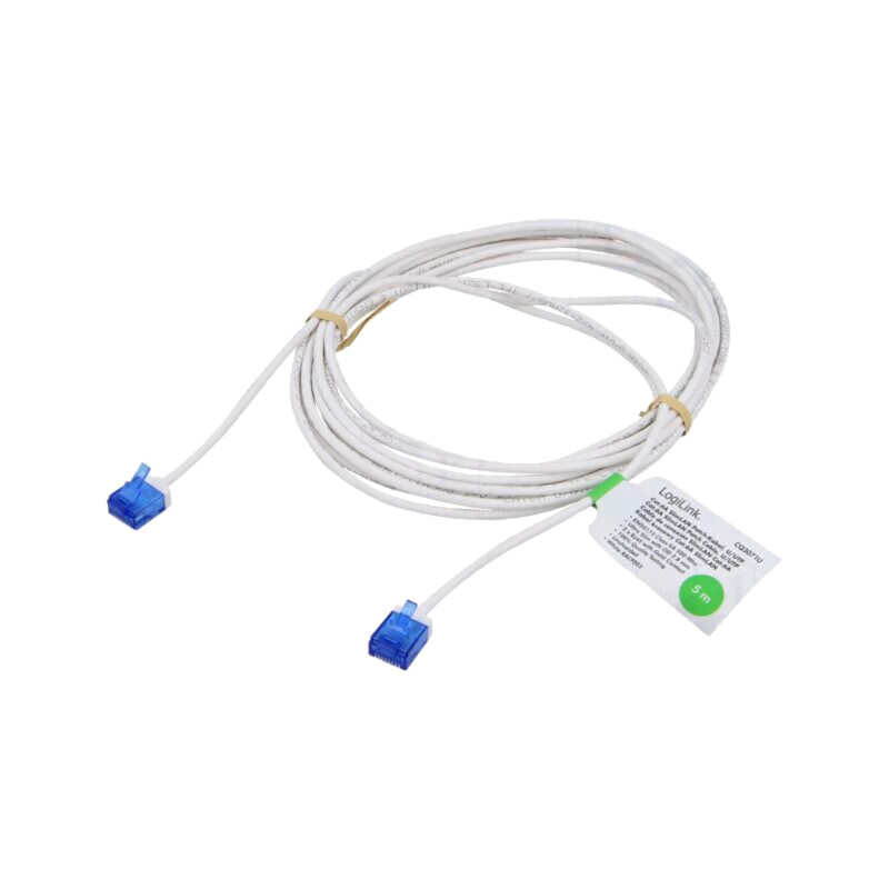 Patch cord; RJ45 mufă,din ambele părţi; U/UTP; 6a; litat; Cu; alb Patch cord; RJ45 mufă,din ambele părţi; U/UTP; 6a; litat; Cu; alb