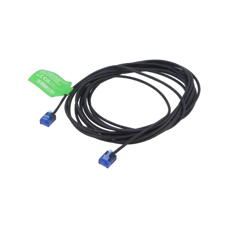 Patch cord; RJ45 mufă,din ambele părţi; U/UTP; 6a; litat; Cu; 5m