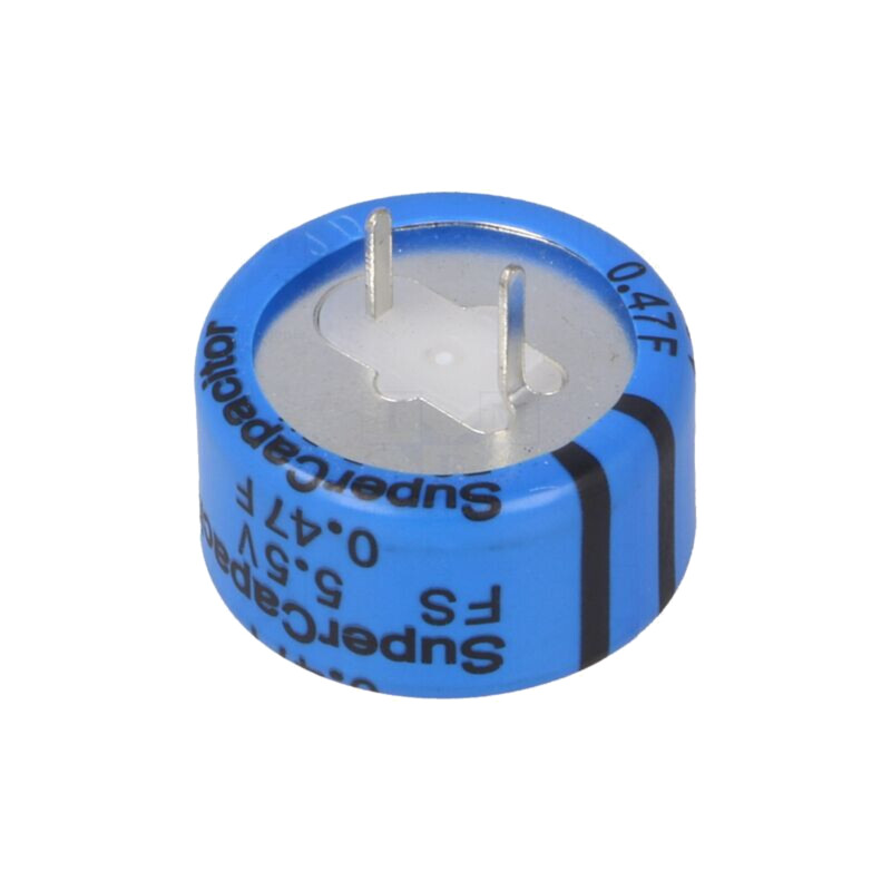Supercondensator; THT; 0,47F; 5,5VDC; -20÷80%; Raster: 7,62mm; 13Ω
