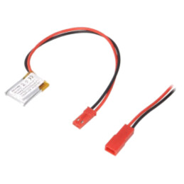 Acumul: Li-Po; 3,7V; 70mAh; cabluri,contector JST SYR-02T