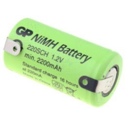 Acumul: Ni-MH; SubC; 1,2V; 2200mAh; urechi pentru lipire; Ø23x43mm