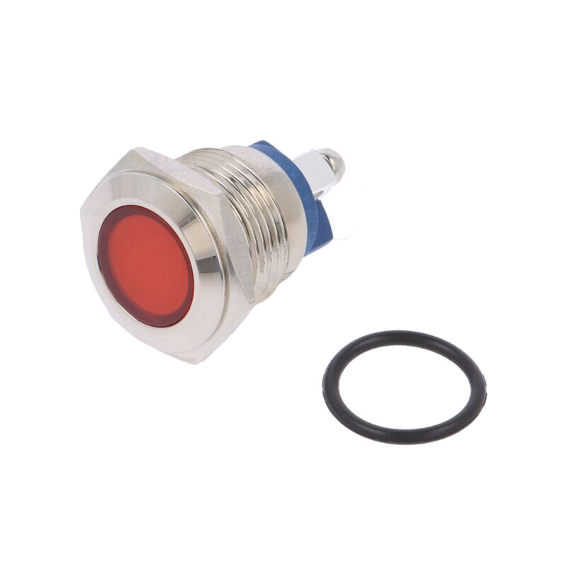 Lampă de control: LED; plată; roşie; 24VDC; 24VAC; Ø16mm; cu şurub