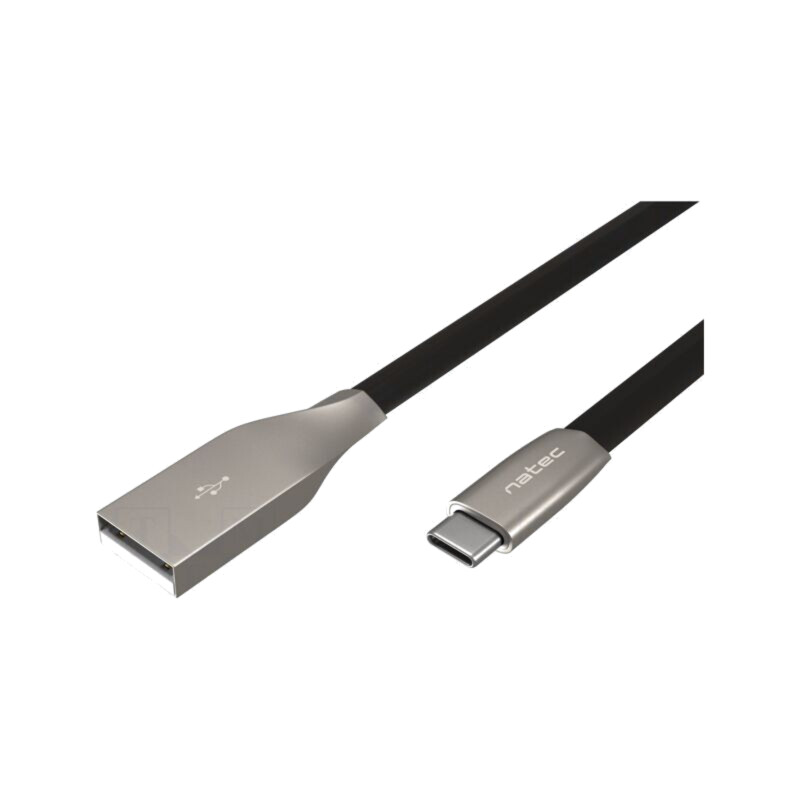 Cablu; USB 2.0; USB A mufă,USB C mufă; nichelat; 1m; negru; gumă Cablu; USB 2.0; USB A mufă,USB C mufă; nichelat; 1m; negru; gumă