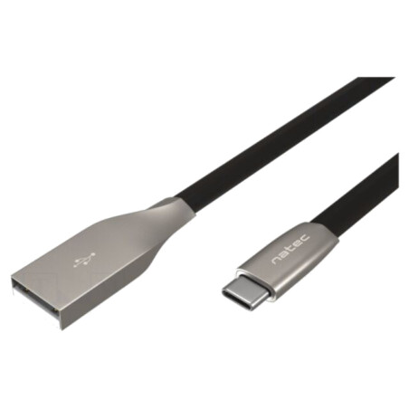 Cablu; USB 2.0; USB A mufă,USB C mufă; nichelat; 1m; negru; gumă