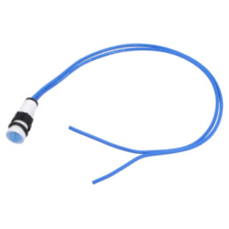 Lampă de control: LED; convex; albastră; 230VAC; Ø10mm; cabluri