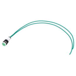 Lampă de control: LED; convex; verde; 230VAC; Ø10mm; cabluri; 300mm
