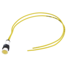 Lampă de control: LED; convex; galbenă; 230VAC; Ø10mm; cabluri