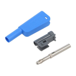 Conector: banană 4mm; 32A; 1kV; albastră; nichelat; lipite