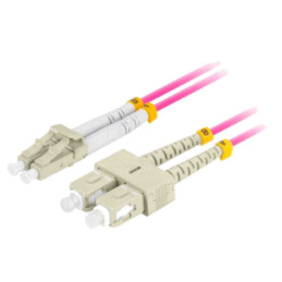 Patch cord cu fibră; OM4; LC/UPC,SC/UPC; 1m; LSZH; violet