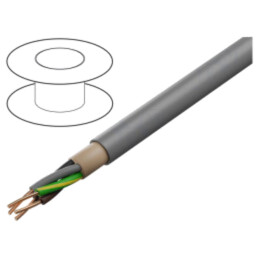 Cablu; NYM; 7x1,5mm2; sârmă; Cu; PVC; gri; 300V,500V; CPR: Eca