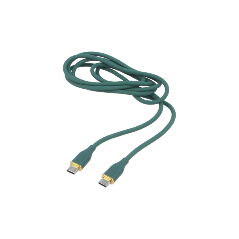 Cablu; USB 2.0; USB C mufă,din ambele părţi; 1,5m; verde; 480Mbps