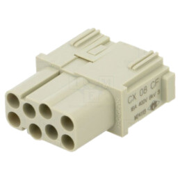 Conector: HDC; inserturi de contact; mamă; MIXO; PIN: 8; 16A; 600V
