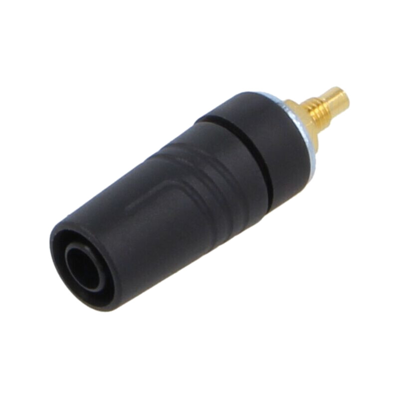 Conector: banană 4mm; soclu; 32A; 1kV; neagră; aurit; lipite; 40mm
