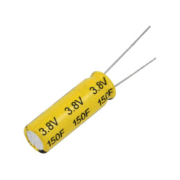 Supercondensator; THT; 150F; 2,5÷3,8VDC; ±20%; Ø10x30mm; -25÷70°C