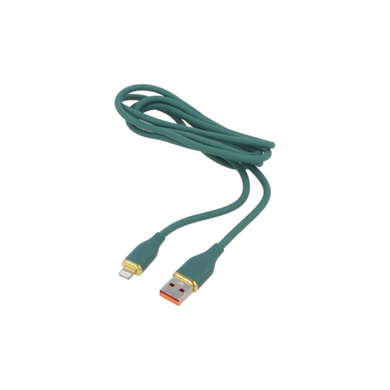 Cablu; USB 2.0; mufă Apple Lightning,USB A mufă; 1,5m; verde