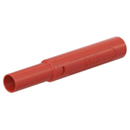Conector: banană 4mm; mufă; 32A; 1kV; roşie; cu izolaţie; 2,5mm2