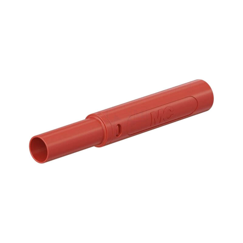 Conector: banană 4mm; mufă; 32A; 1kV; roşie; cu izolaţie; 2,5mm2