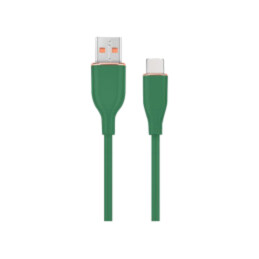 Cablu; USB 2.0; USB A mufă,USB C mufă; 1,5m; verde; 480Mbps; 2,1A
