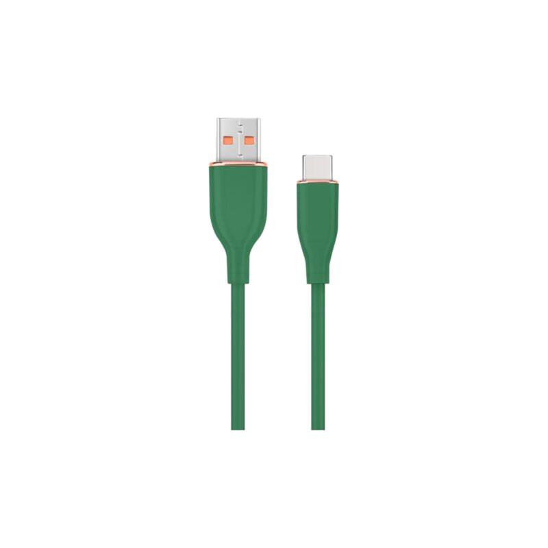 Cablu; USB 2.0; USB A mufă,USB C mufă; 1,5m; verde; 480Mbps; 2,1A