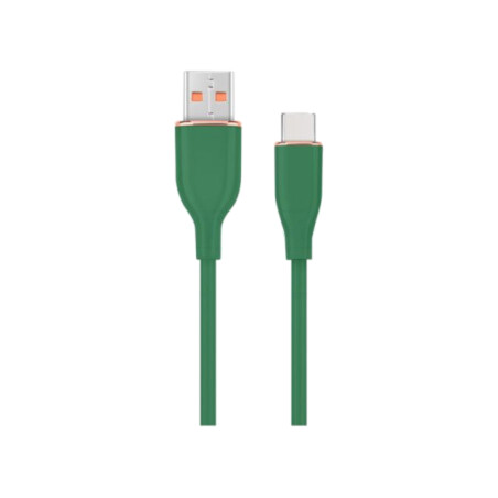 Cablu; USB 2.0; USB A mufă,USB C mufă; 1,5m; verde; 480Mbps; 2,1A