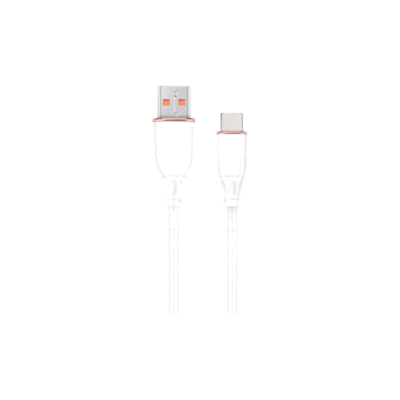 Cablu; USB 2.0; USB A mufă,USB C mufă; 1,5m; alb; 480Mbps; silicon
