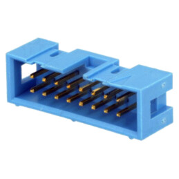 Conector: IDC; soclu; tată; PIN: 16; drept; THT; 2,54mm; 2x8; albastră