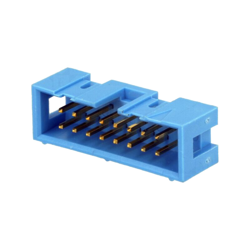 Conector: IDC; soclu; tată; PIN: 16; drept; THT; 2,54mm; 2x8; albastră