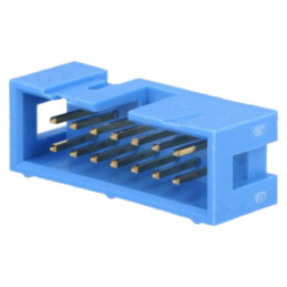 Conector: IDC; soclu; tată; PIN: 14; drept; THT; 2,54mm; 2x7; albastră