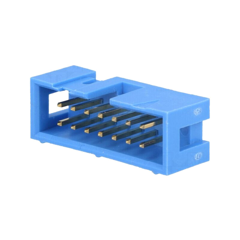 Conector: IDC; soclu; tată; PIN: 14; drept; THT; 2,54mm; 2x7; albastră