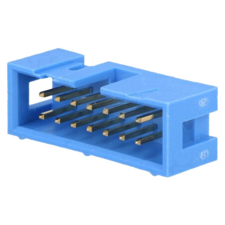 Conector: IDC; soclu; tată; PIN: 14; drept; THT; 2,54mm; 2x7; albastră