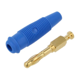 Conector: banană 4mm; mufă; 32A; 60VDC; albastră; neizolat; 3mΩ