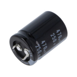 Condensator: electrolitic; SNAP-IN; 470uF; 250VDC; Ø25x35mm; ±20%