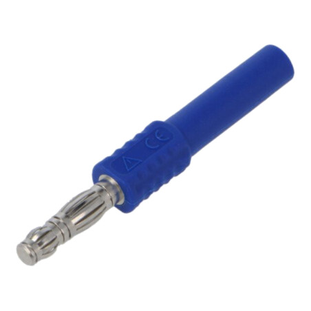 Conector: banană 4mm; mufă; 16A; 30VAC; 60VDC; albastră; neizolat
