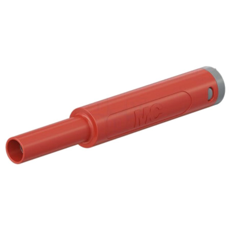 Conector: banană 4mm; soclu; 32A; 1kV; L: 65mm; roşie; aurit; lipite