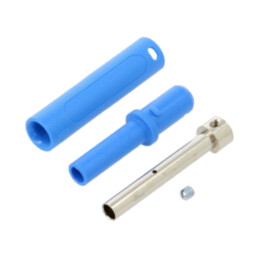Conector: banană 4mm; soclu; 32A; 1kV; L: 65mm; albastră; înşurubare